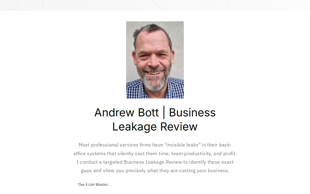 Andrew Bott | Business Leakage Review